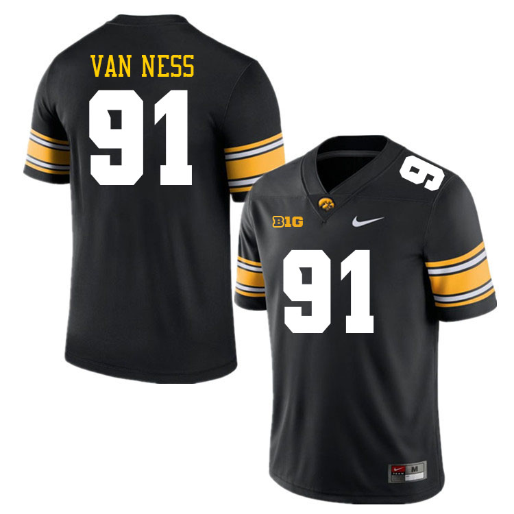 Iowa Hawkeyes #91 Lukas Van Ness College Football Jerseys Stitched Sale-Black